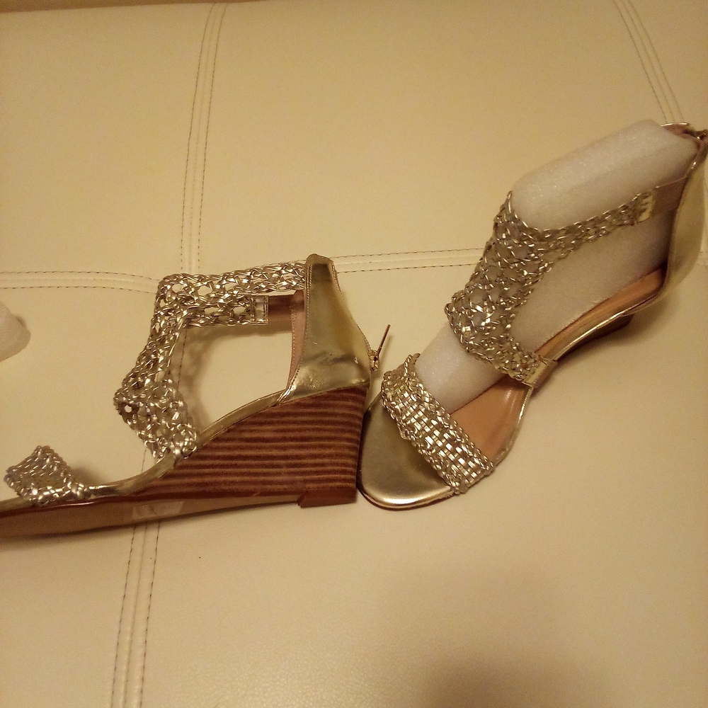 Gold Wedge Sandals